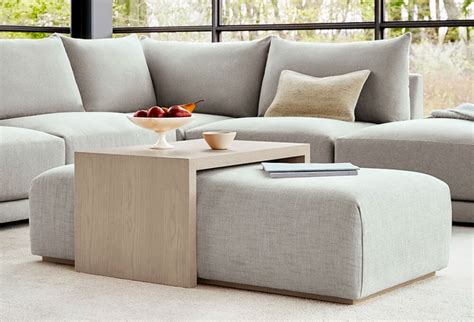 fabric rectangular ottoman coffee table.